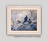 Framed picture of black grouse in snow