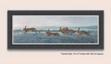 Frosty Morning Chasing Brown Hares Triptych