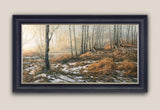 Framed canvas print of fallow deer