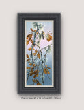 Grey & silver framed gold crest picture