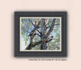 picture of great spotted woodpecker family wall art
