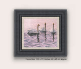 Picture of framed whooper swans canvas print