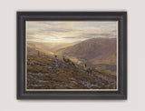 Framed red deer stags  print Braemar Scotland