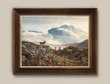 Framed red deer canvas print