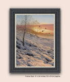 Print of black grouse in flight from original oil painting.