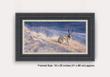 Framed brown hare picture