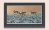 Chasing Brown Hares Triptych Print