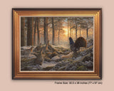 Gold framed capercaillie picture