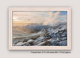 Framed print of view from Ben Halton