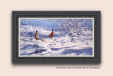 Picture of framed pheasants on snow