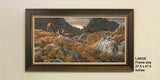 Framed picture of autumn red deer rut in Scotland