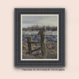Grey & silver framed short eared owl picture