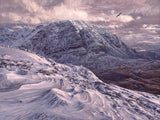 Print of the Scottish Mountain Slioch in winter.