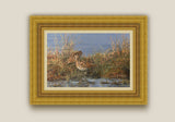 Framed snipe pair canvas print