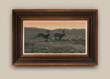 Framed print of running hares 