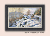 Picture of roe deer on snowy track